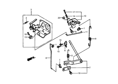 Part Location Diagram of 16268-Z0A-300 Lawn Boy SPRING-RETURN, CHOKE